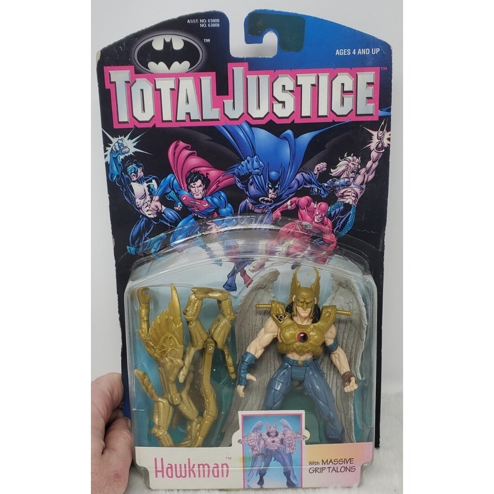 Vintage 1996 BATMAN Total Justice HAWKMAN Toy Action Figure by Kenner **NEW**